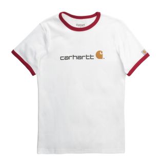 Carhartt Ringer Logo T Shirt   Short Sleeve (For Women) in Crimson
