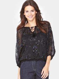 South Sequin Chiffon Blouse Very.co.uk