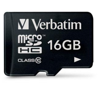 VERBATIM 44010 Class 10 microSDHC Memory Card   16GB Deals  Pcworld