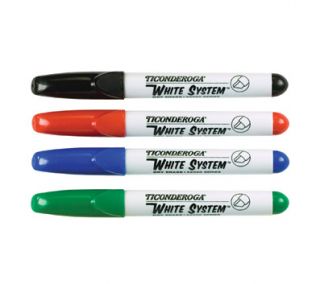 Ticonderoga Emphasis Chisel Tip Wet/Dry Erase Markers with Microban, 4 