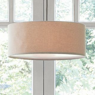 Short Drum Pendant   Natural Linen  west elm