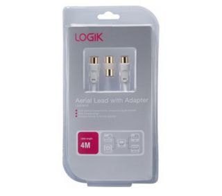 LOGIK L4AERA10 Aerial Cable with Adapter   4m Deals  Pcworld