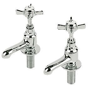 Swirl Edwardian Basin Taps ½ Pair  Screwfix