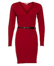 Red (Red) Red Long Sleeve Bodycon Dress  261943960  New Look