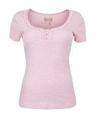 Pink (Pink) Pink Frill Neck Pyjama Top  257983170  New Look