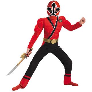 Power Rangers Samurai Red Ranger Muscle Boys Costume   Size Small (4 6 