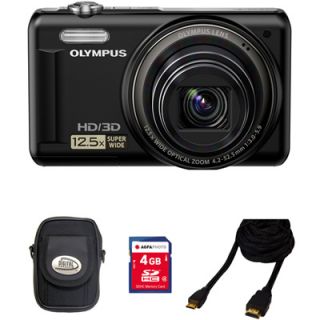 Olympus VR 330 14MP Digital Camera w/ 12.5X Optical Zoom Kit w/ 4GB 