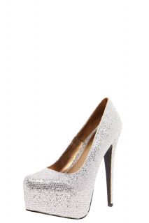  Footwear  High Heels  Melody Silver Shimmer Platform 