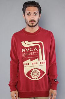 RVCA The Industry Eye Sweatshirt in Red Grease  Karmaloop 
