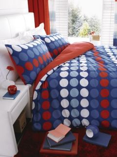 Century Spot/Stripe Duvet Cover and Pillowcase Set in red/white/blue 