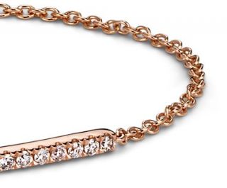 Diamond Bar Bracelet in 14k Rose Gold  Blue Nile