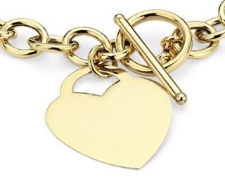 Toggle Heart Tag Bracelet in 14k Yellow Gold  Blue Nile