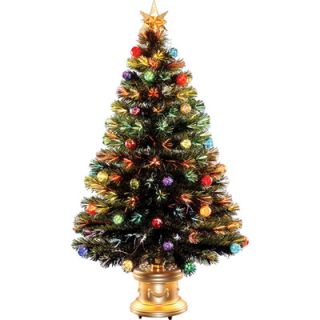36 Inch Fiber Optic Fireworks Ornament Christmas Tree with Top Star 