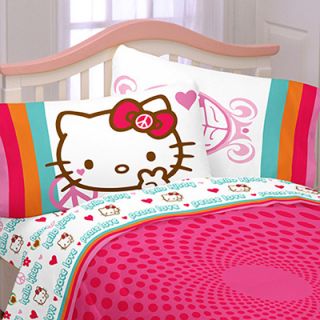 Hello Kitty Peace Microfiber Bedding Sheet Set  Meijer