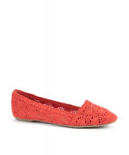 Red (Red) Red Crochet Pumps  255074460  New Look