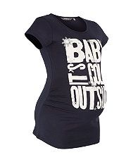 Navy (Blue) Maternity Navy Baby Cold Outside Print T Shirt  270999741 