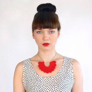 Gorgeous hand knitted and stitched necklace, made using organic 
