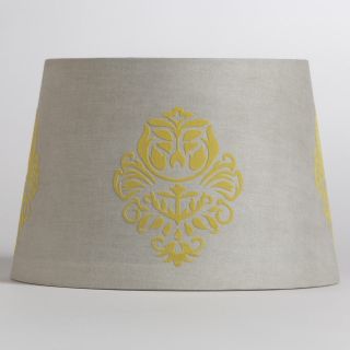 Gray & Yellow Flower Accent Lamp Shade Gray & Yellow Flower Accent 