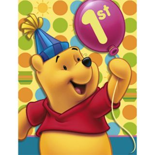 Hallmark Poohs First Birthday Invitations   8 ct   
