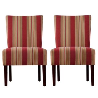 Handy Living Dunley Chair, Set of 2   Cabana Crimson Stripe (340C2 
