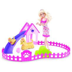 Barbie(MD) Chiot Fetch n Fun et parc à chie  ns avec poupée