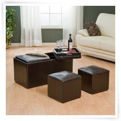 Jameson Double Storage Ottoman with Tray Tables