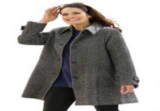 Plus Size Coat, A line in wool blend  Plus Size Wool Coats  Woman 