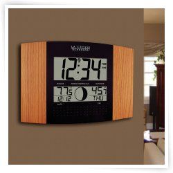 Atomic Wall Clock with Outdoor Temperature by La Crosse   12.2 Inches 