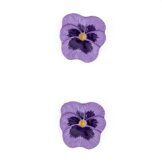 Novelty Button 3/4 Pansy Flower Purple   Discount Designer Fabric 