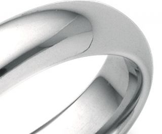 Domed Comfort Fit Wedding Ring in 18k White Gold (5mm)  Blue Nile