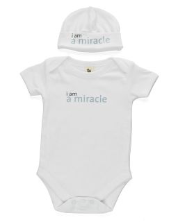 AM A MIRACLE BABYSUIT AND HAT   I Am A Miracle  Babysuit and 