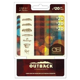 20 Multipack Outback Steakhouse Gift Cards, 3 Pk (148078653 )  BJ 