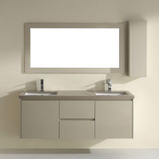 Studio Bathe Brios 63 Double Sink Bathroom Vanity with Coffee Quartz 
