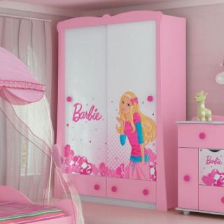 Guarda Roupa Infantil Barbie Star   2 PT   2 GV   Rosa Pura Magia