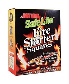 Rutland® Safe Lite™ Fire Starter Squares, Pack of 144   3198454 