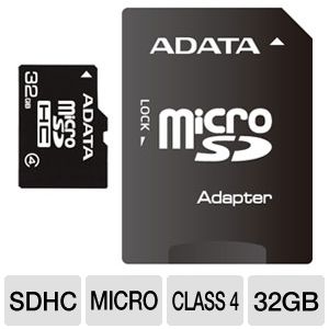 Buy the ADATA 32GB microSDHC Flash Card with SD Adapter  