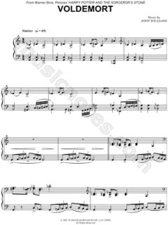 John Williams   Voldemort Sheet Music (Piano Solo)    & Print