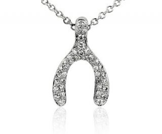 Diamond Wishbone Pendant in 14k White Gold (1/6 ct. tw.)  Blue Nile