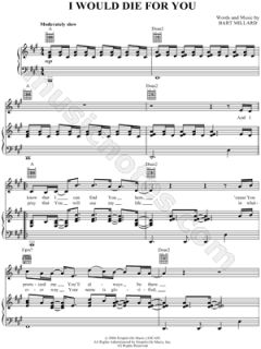 Image of MercyMe   I Would Die for You Sheet Music    