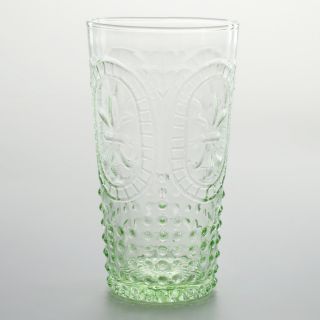 Green Fleur de Lys Highball Glass, Set of 4  World Market