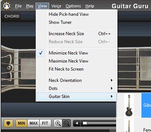 Click Guitar Skin and choose your desired skin.