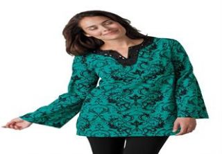 Plus Size Beaded print tunic  Plus Size Tunics  Woman Within 