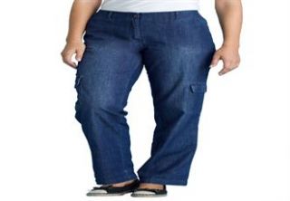 Plus Size Tall straight leg, cargo pocket denim jeans  Plus Size 