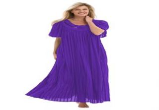 Plus Size Embroidered cotton gauze lounger by Only Necessities 