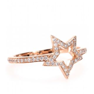    Cada   ASYMMETRIC STAR 18KT PINK GOLD RING WITH WHITE 