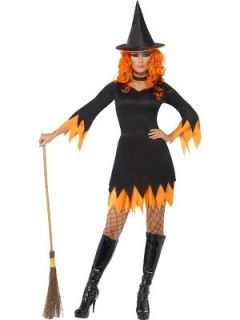 Halloween Womens Orange Witch Littlewoods