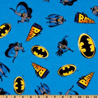 Batman Flannel Blue   Discount Designer Fabric   Fabric