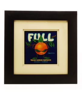 FULL ORANGES CRATE LABEL ART  Beautiful, Vivid, Framed Vintage Fruit 