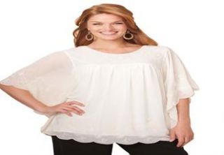 Plus Size Blouse, embroidered by Chelsea Studio®  Plus Size short 