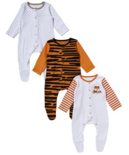 Mothercare Tiger Sleepsuit – 3 Pack   sleepsuits   Mothercare